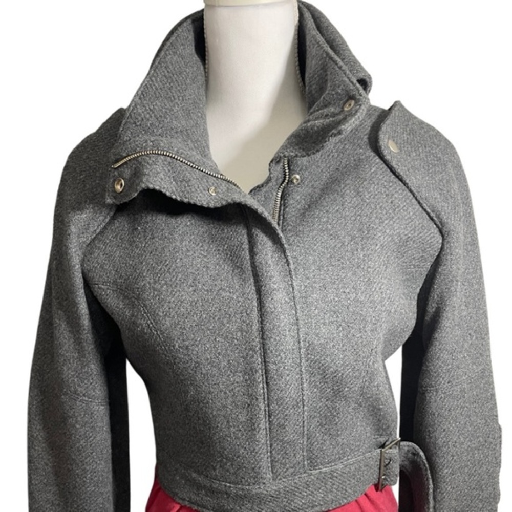 Moda International Moto-C Gray Wool Blend Jacket Woman Small